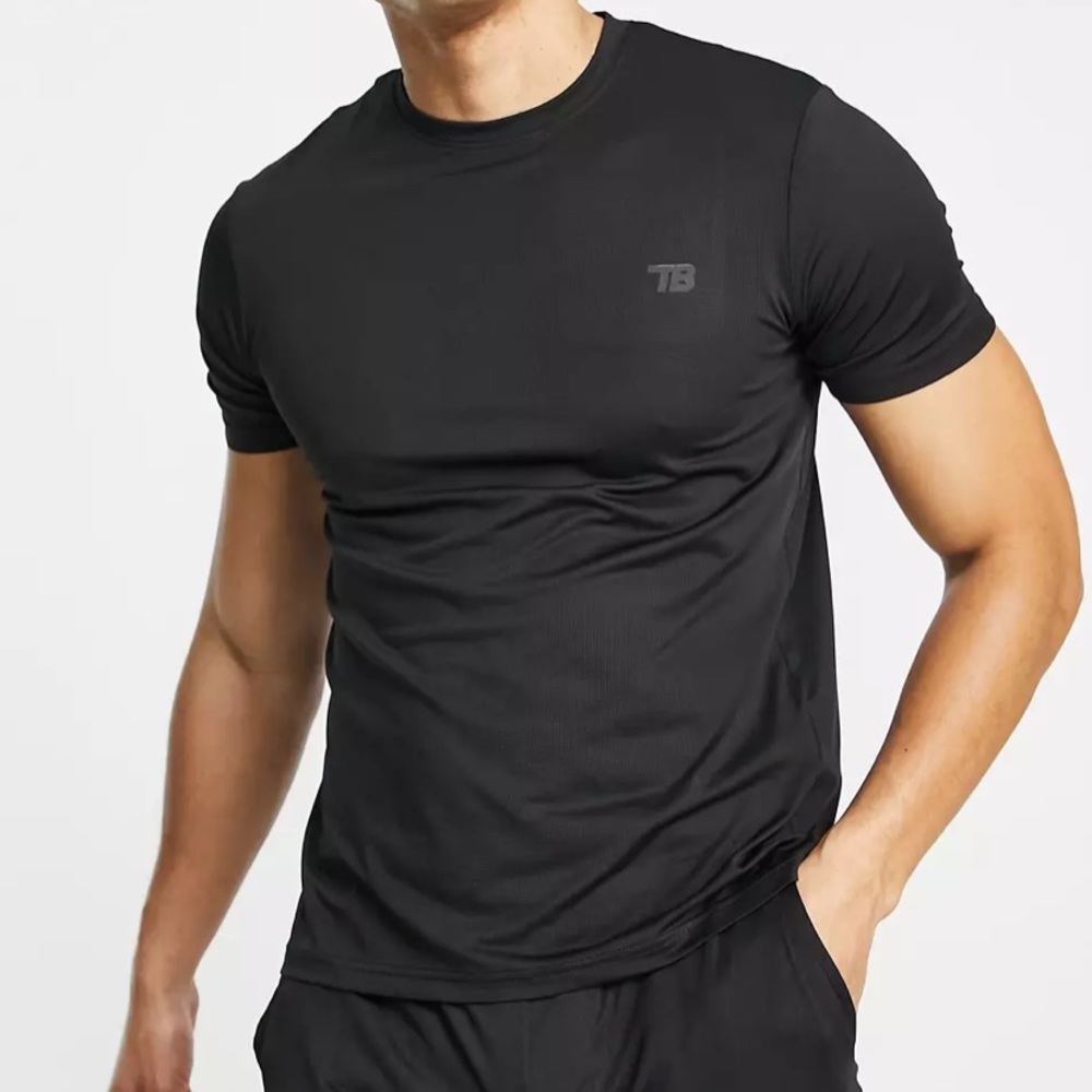 ASOS Threadbare Active Training T-Shirt in Black Size Small